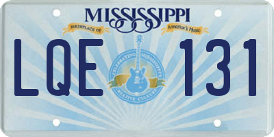 MS license plate LQE131