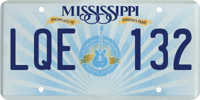 MS license plate LQE132