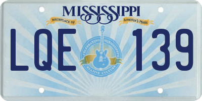 MS license plate LQE139