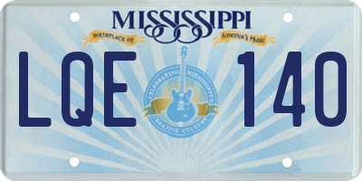 MS license plate LQE140