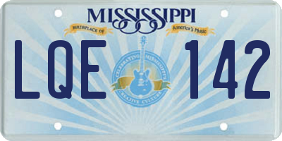 MS license plate LQE142