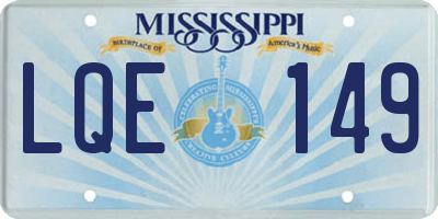 MS license plate LQE149