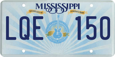 MS license plate LQE150