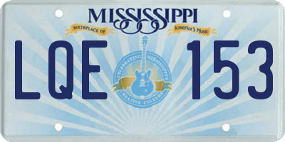MS license plate LQE153