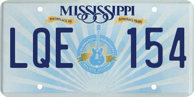 MS license plate LQE154