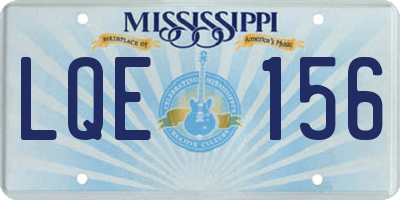 MS license plate LQE156
