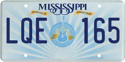 MS license plate LQE165