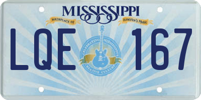 MS license plate LQE167
