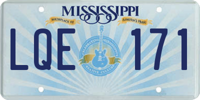 MS license plate LQE171