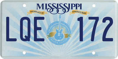 MS license plate LQE172