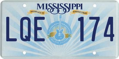 MS license plate LQE174