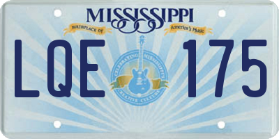 MS license plate LQE175