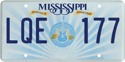 MS license plate LQE177