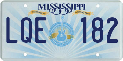 MS license plate LQE182
