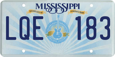 MS license plate LQE183