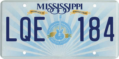 MS license plate LQE184