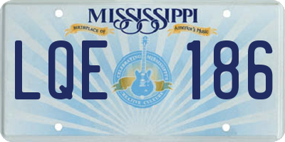 MS license plate LQE186