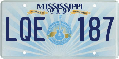MS license plate LQE187