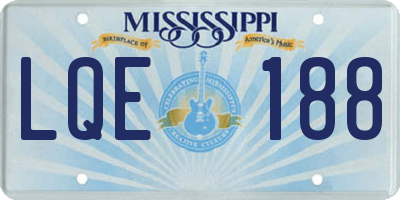 MS license plate LQE188