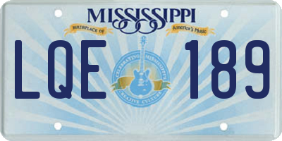 MS license plate LQE189