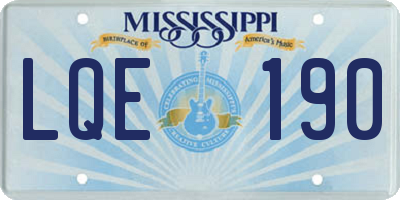 MS license plate LQE190