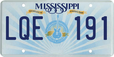 MS license plate LQE191
