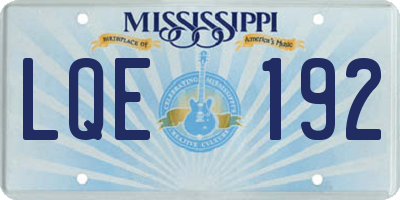 MS license plate LQE192