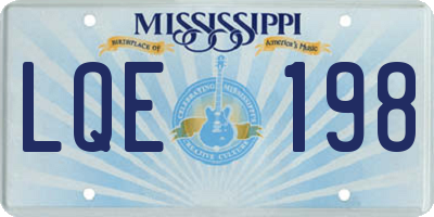 MS license plate LQE198