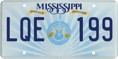 MS license plate LQE199