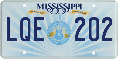 MS license plate LQE202