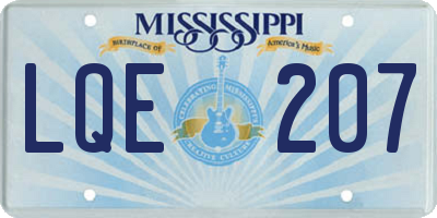 MS license plate LQE207