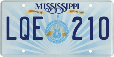 MS license plate LQE210