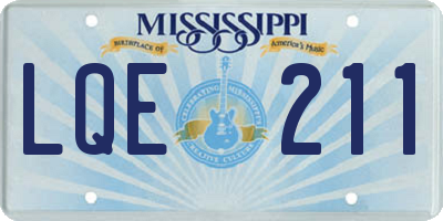 MS license plate LQE211