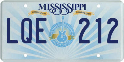 MS license plate LQE212