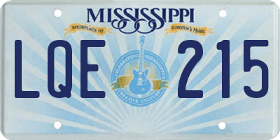 MS license plate LQE215