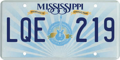 MS license plate LQE219
