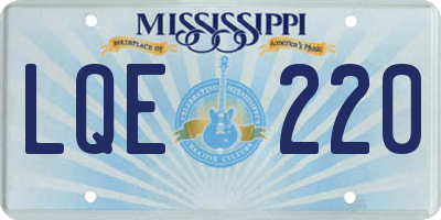 MS license plate LQE220