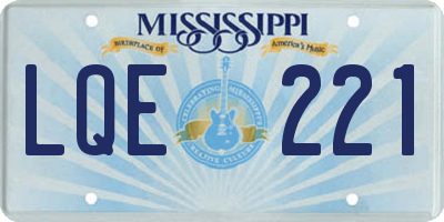 MS license plate LQE221
