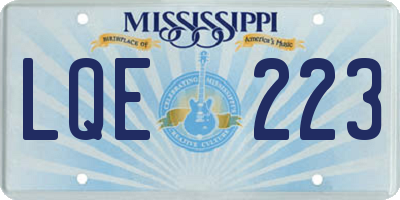 MS license plate LQE223