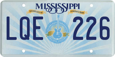 MS license plate LQE226