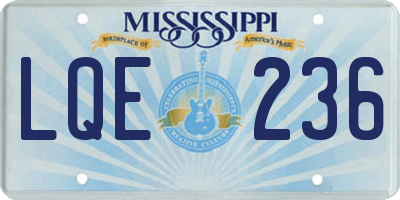 MS license plate LQE236