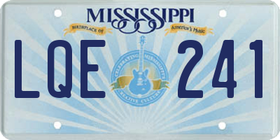 MS license plate LQE241