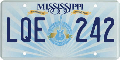 MS license plate LQE242