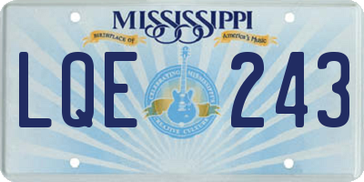 MS license plate LQE243
