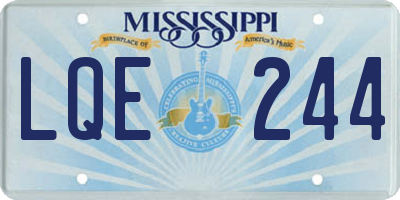 MS license plate LQE244