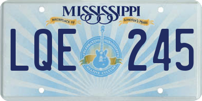 MS license plate LQE245