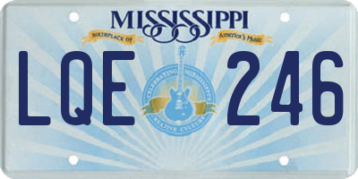 MS license plate LQE246