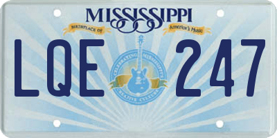 MS license plate LQE247