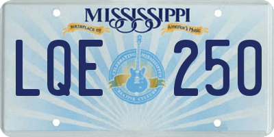 MS license plate LQE250