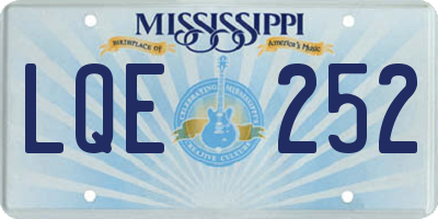 MS license plate LQE252